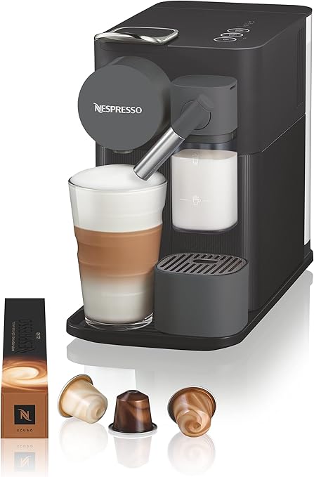 De'Longhi Nespresso Lattissima One EN510B, Automatic Coffee Maker, Single-Serve Capsule Coffee Machine, Automatic Frothed Milk, 19 Bar Pressure, Cappuccino, Latte, 1450W, Shadow Black